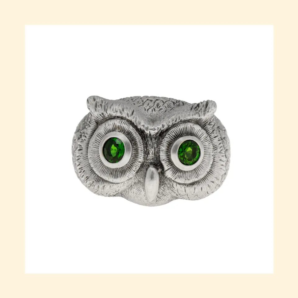 Lorella Tamberi Canal Artemis Eagle Owl bague diopside taille 12