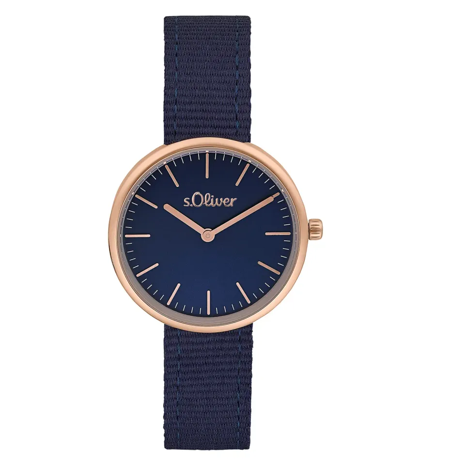 s.Oliver IP Silber Blau montre femme textile bleu