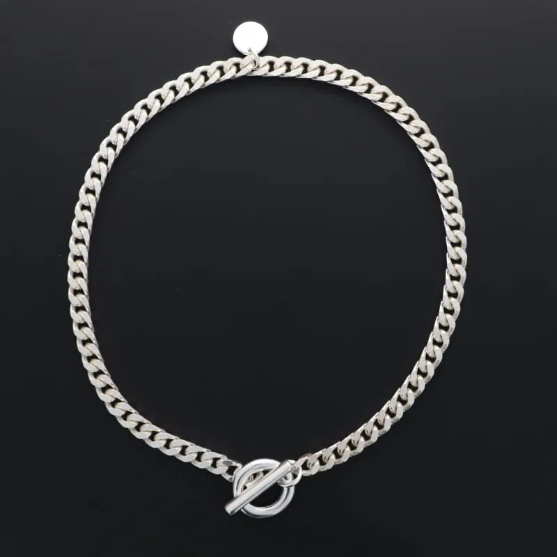 Secret de Cuir N°1428 ras de cou gourmette PM argent plaqué