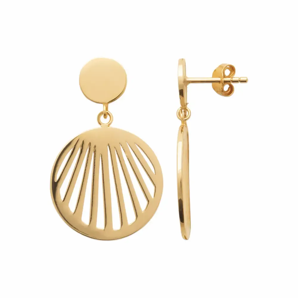 Oriana France rayons de soleil boucles d'oreilles pendantes plaqué or sans nickel