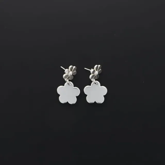 Secret de Cuir Flower Power N°1515 boucles oreilles fleurs argent