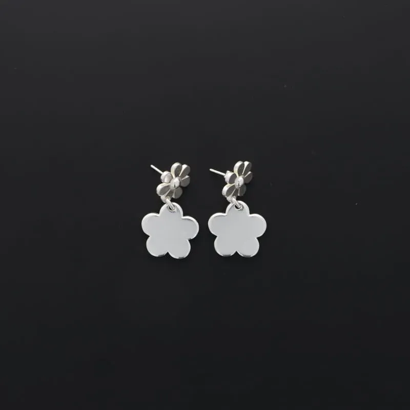 Secret de Cuir Flower Power N°1515 boucles oreilles fleurs argent