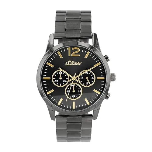 s.Oliver montre chronographe homme noir acier
