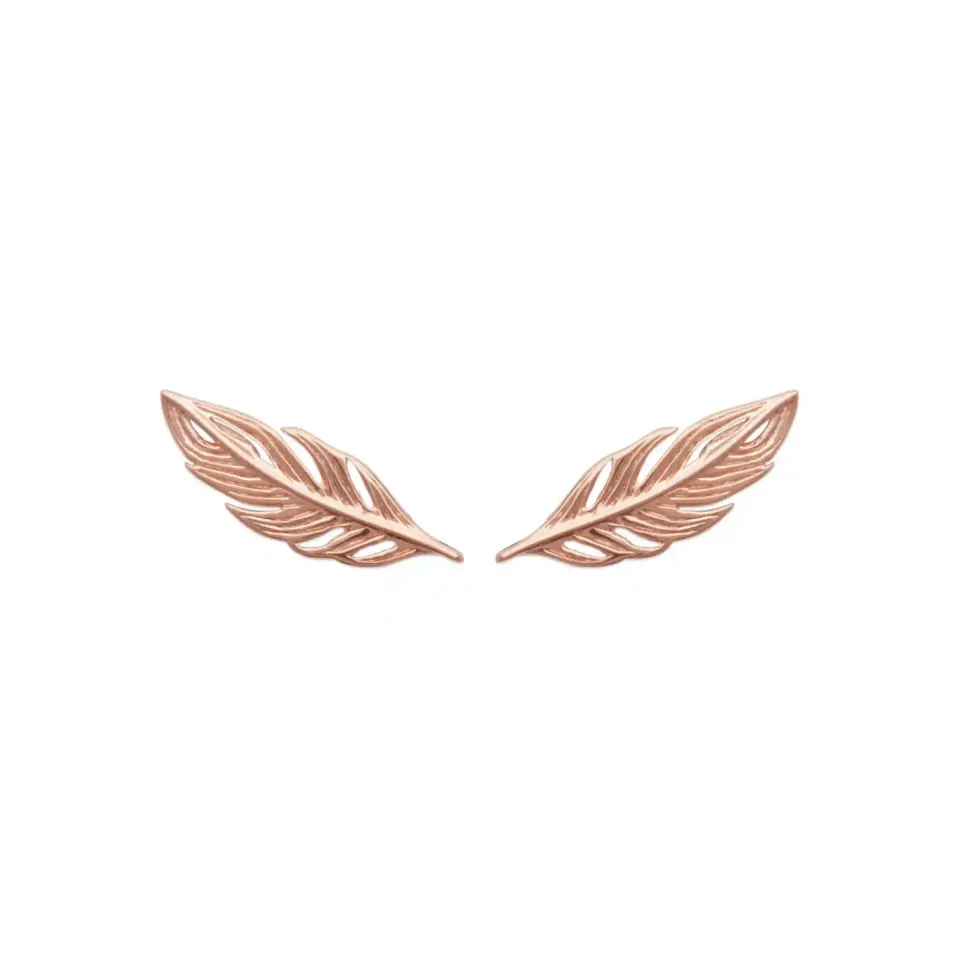 Oriana France clous plume plaqué or légers