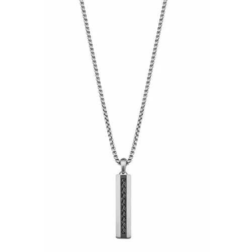 s.Oliver 2027423 collier homme acier noir 50+3 cm