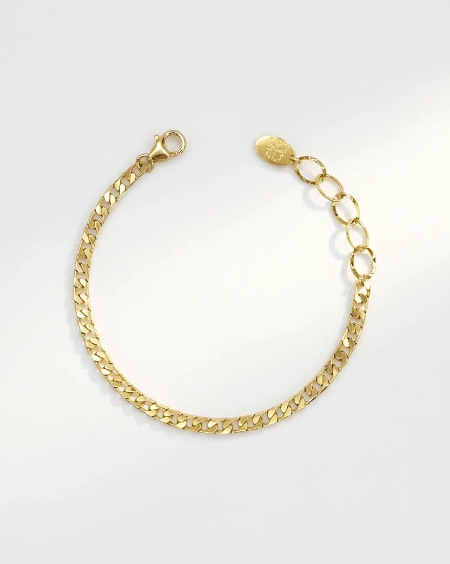 Elise Tsikis Kardo bracelet gourmette doré réglable