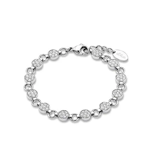 s.Oliver bracelet acier cristal argenté femme 18,5 cm