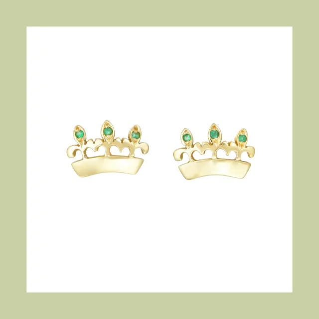 Lorella Tamberi Canal Bee Queen boucles couronne émeraudes or