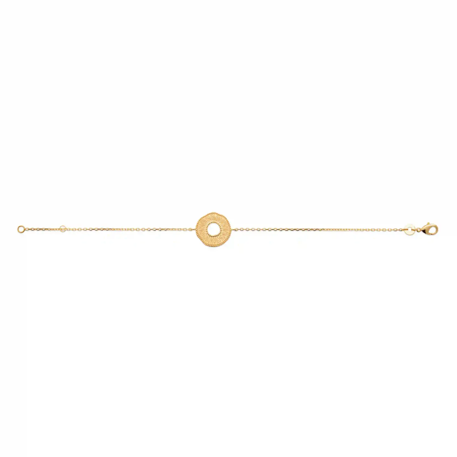 Oriana France bracelet anneau plaqué or gravé solaire