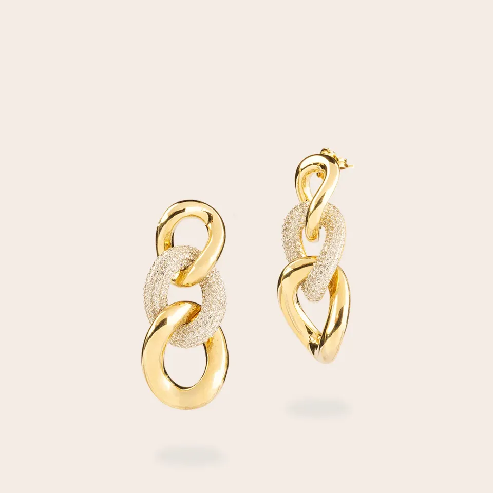 Ultima Edizione Gourmette boucles d’oreilles zircons