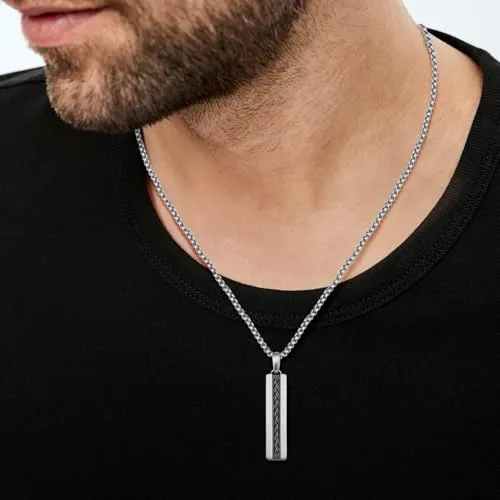 s.Oliver 2027423 collier homme acier noir 50+3 cm