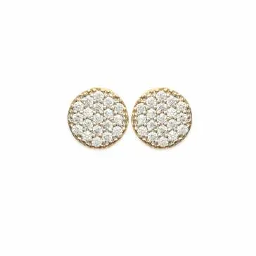 Oriana France boucles pastilles zircons plaqué or blanc