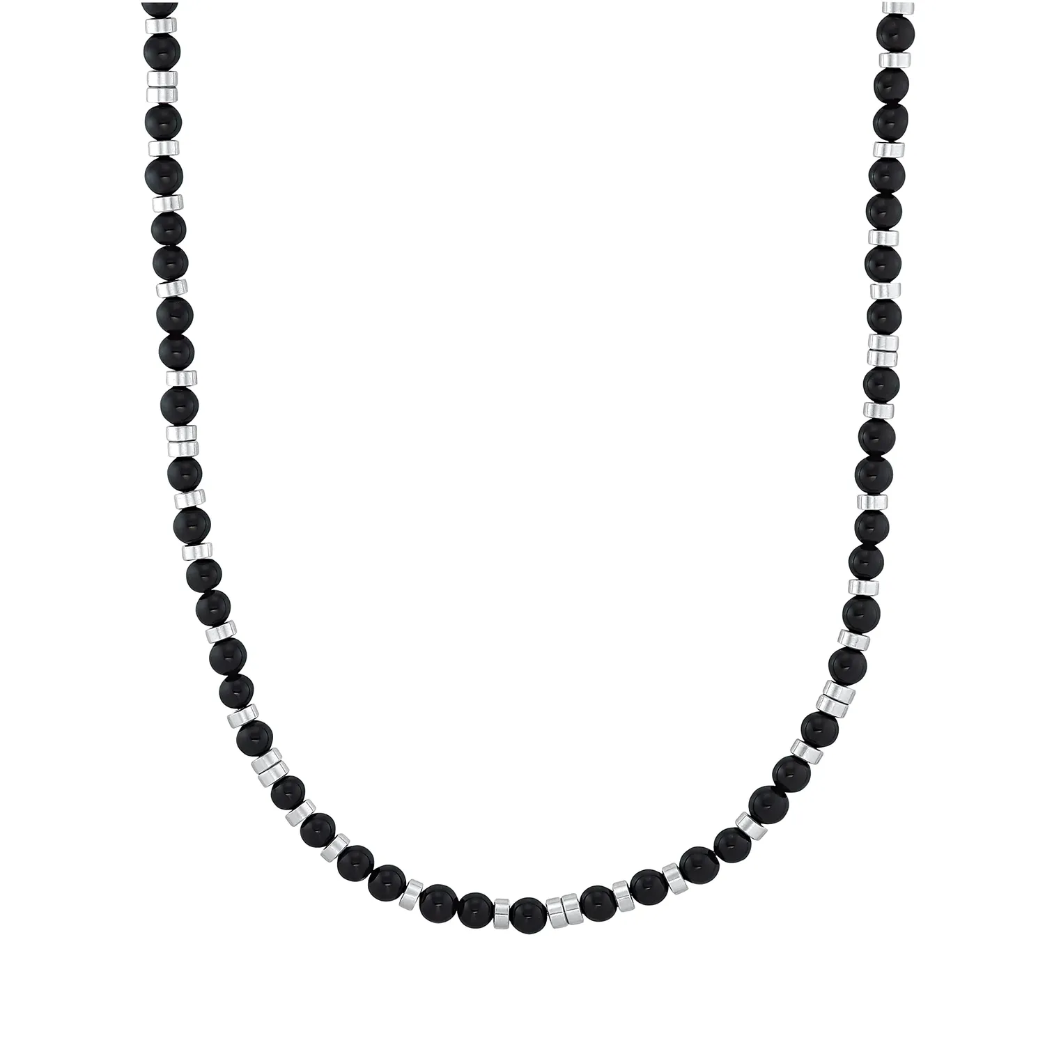 s.Oliver collier homme acier noir bicolore