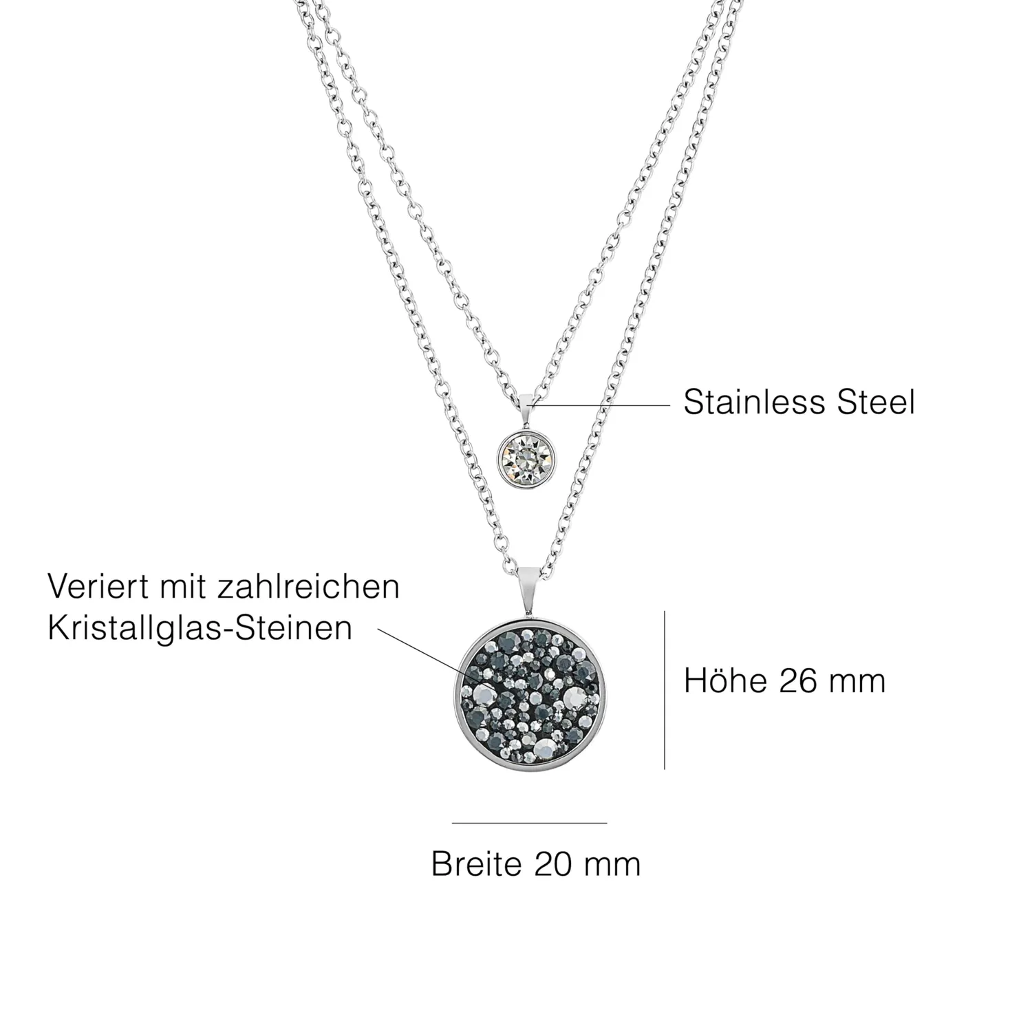 s.Oliver collier femme argent acier cristal