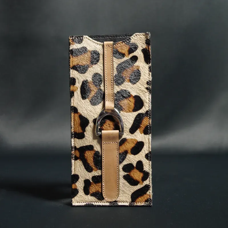 Secret de Cuir étrier leo GM étui cuir léopard