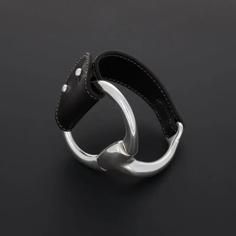 Secret de Cuir N°66 manchette étrier noir cuir