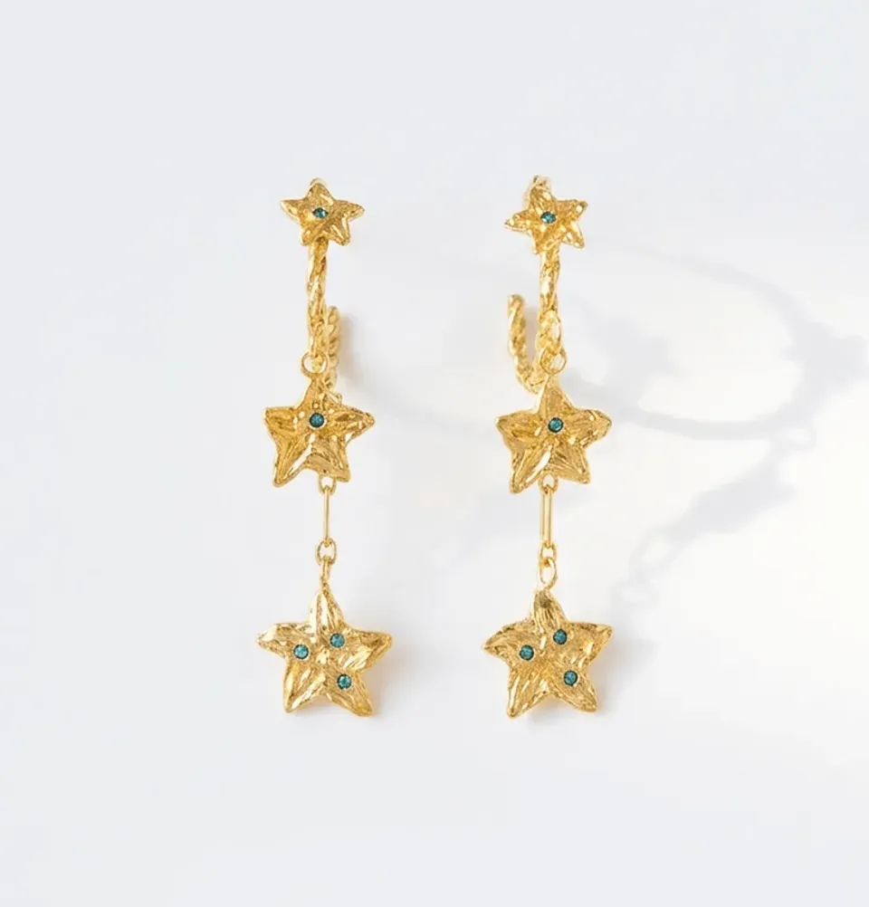 Elise Tsikis Amarillo boucles d'oreilles étoiles