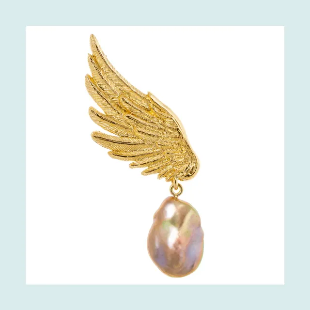Lorella Tamberi Canal Artemis Aile broche perle baroque dorée