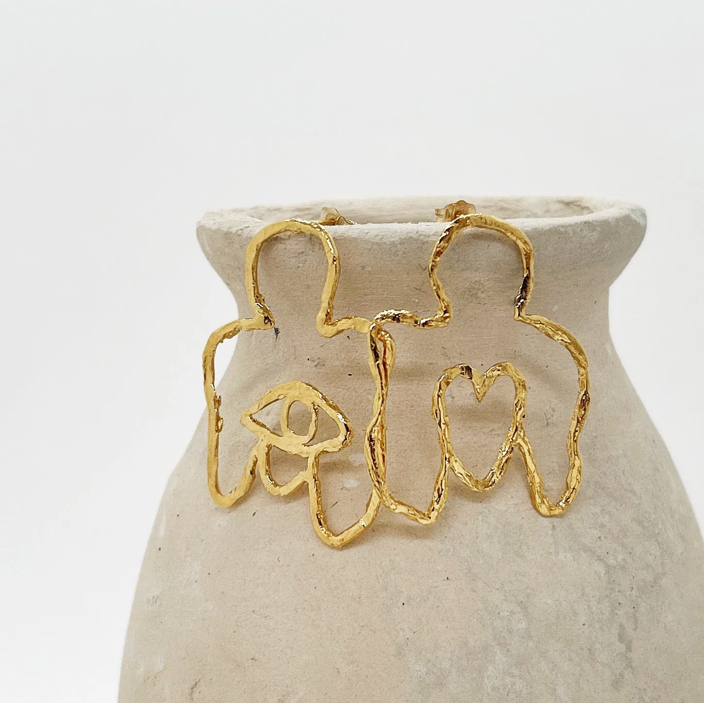 Elise Tsikis Silveta boucles d'oreilles anges doré