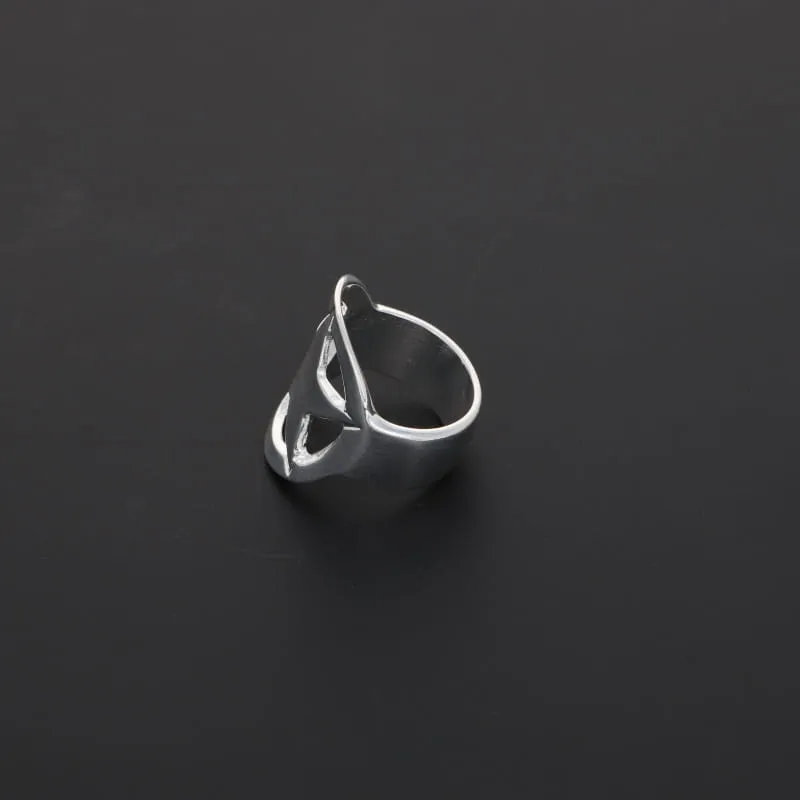 Secret de Cuir N°606 bague étoile argentée