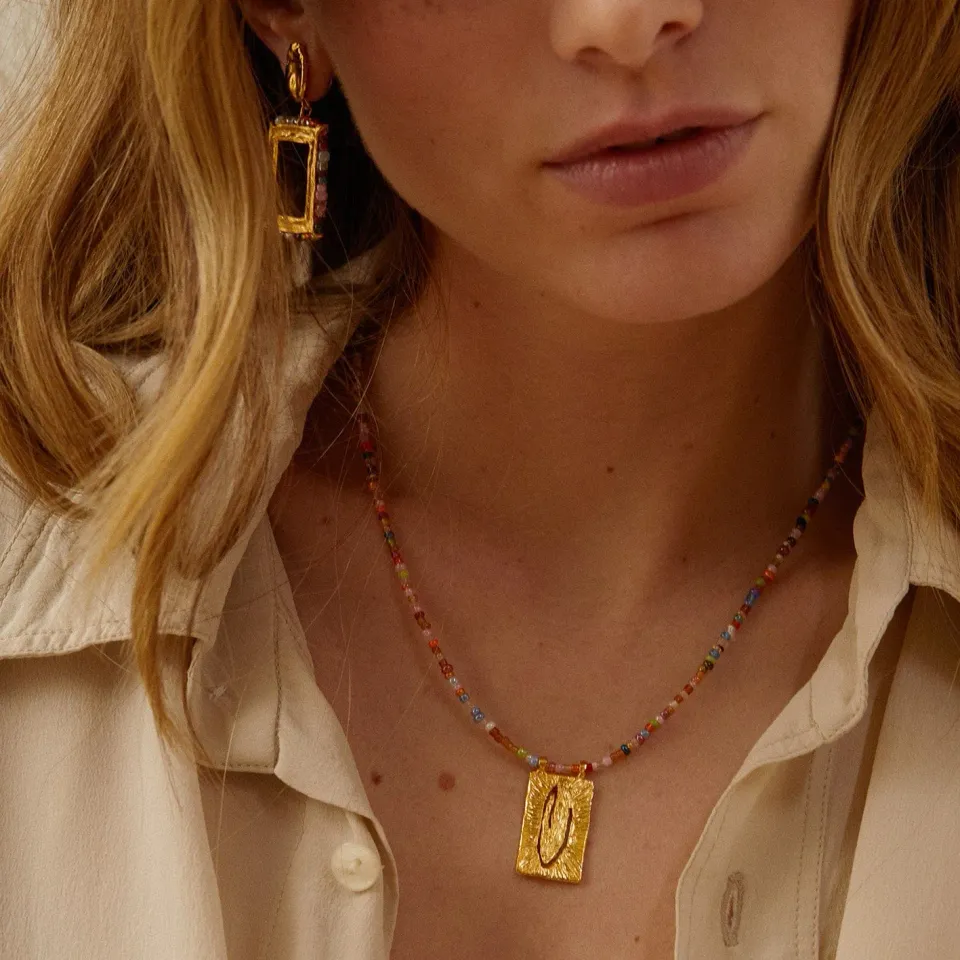 Elise Tsikis Mani collier perles multicolore 44 cm