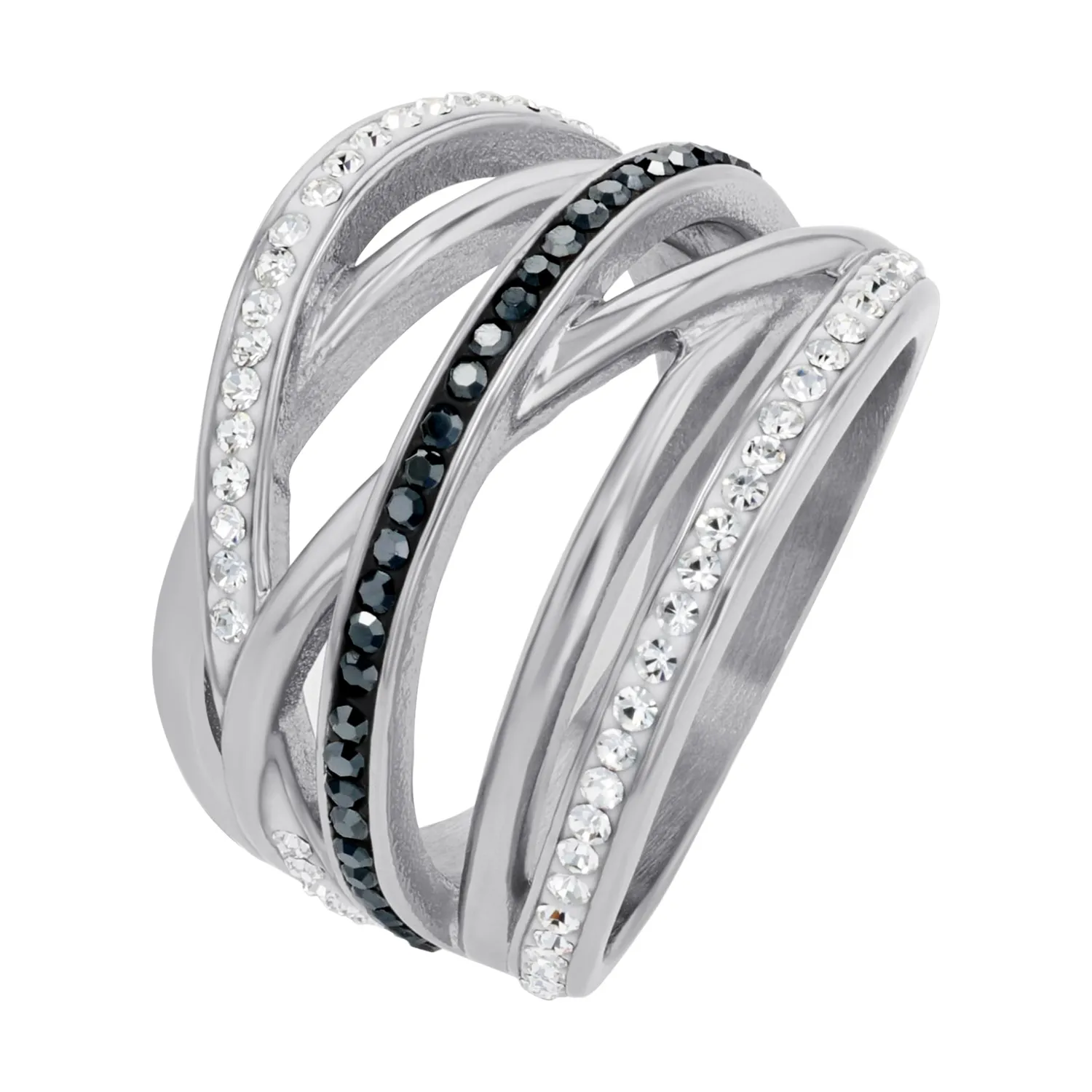 s.Oliver bague femme acier cristal taille 56