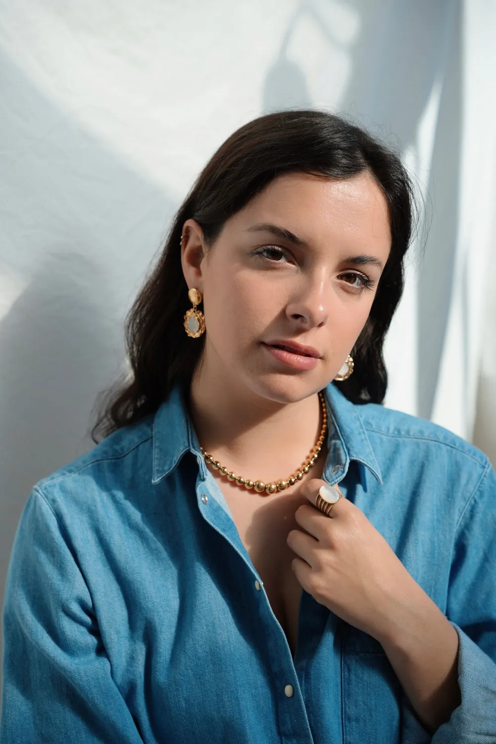 Cloralys Billy collier perles hématite 38+5 cm