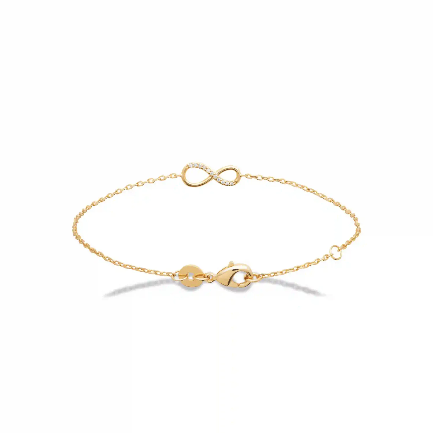 Oriana France infini bracelet plaqué or motif symbole