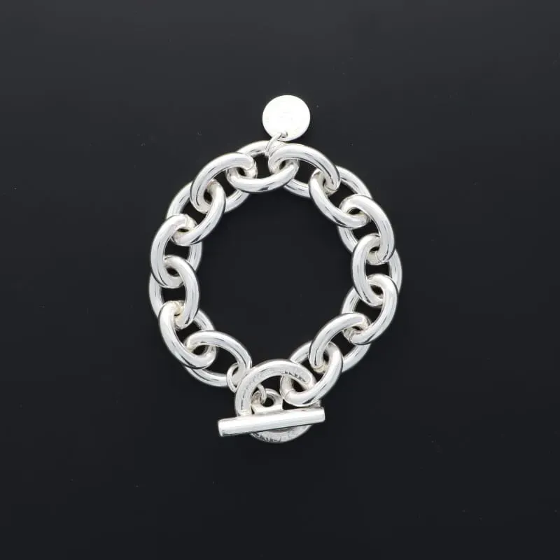 Secret de Cuir N°1623 bracelet forçat alu medium plaqué argent