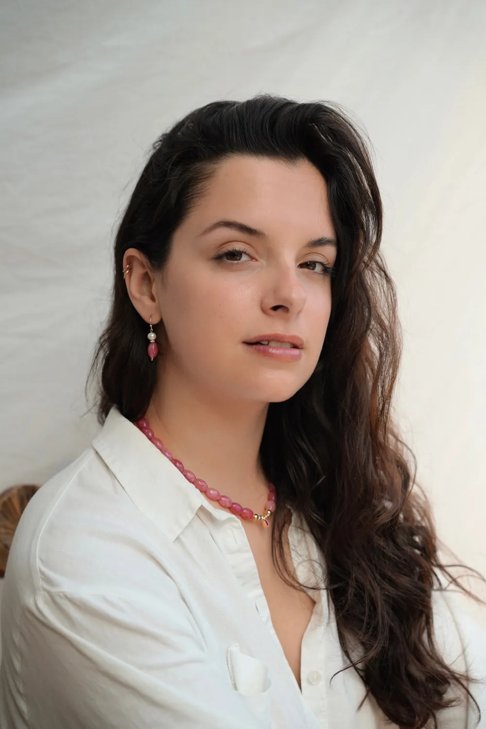 Cloralys Hélena boucles d’oreilles perle culture fuchsia