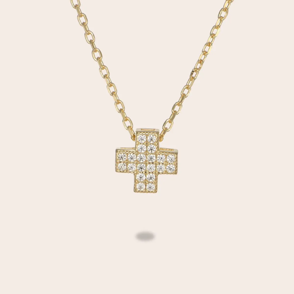 Ultima Edizione Croce Mini 8x8 mm collier croix pavé