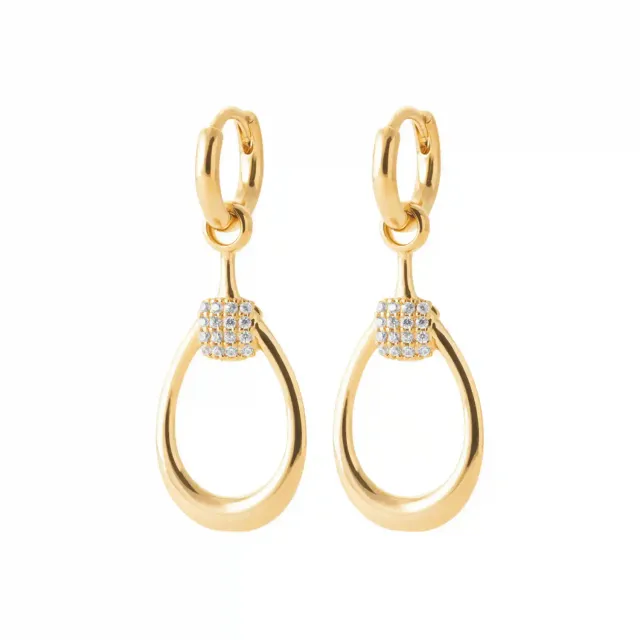 Oriana France goutte ajourée boucles d’oreilles plaqué or