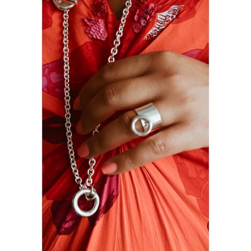 Secret de Cuir N°112 bague donut plaqué argent