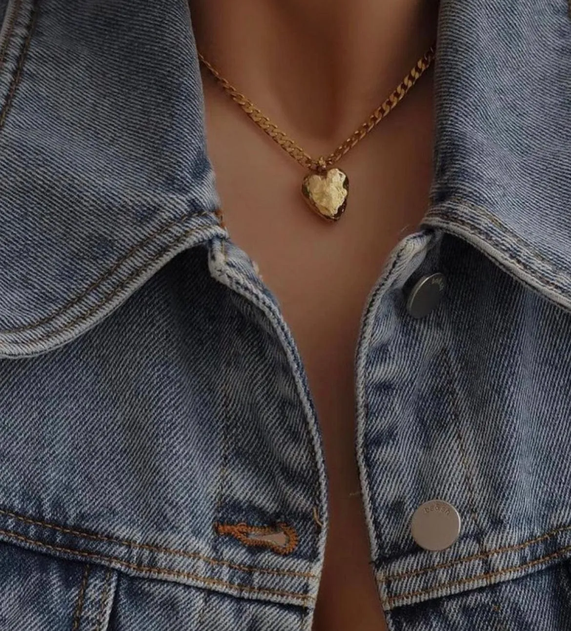 Elise Tsikis Otov collier coeur or jaune 40 cm