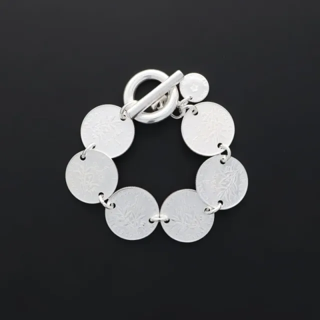 Secret de Cuir N°631 bracelet 1 franc plaqué argent