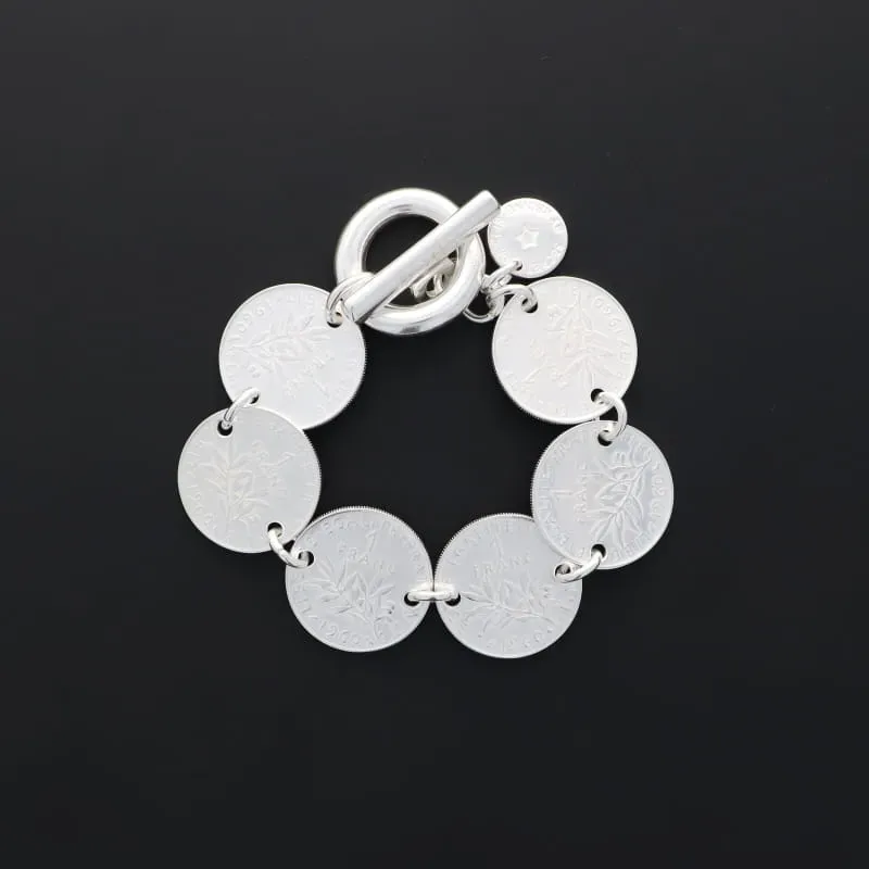 Secret de Cuir N°631 bracelet 1 franc plaqué argent