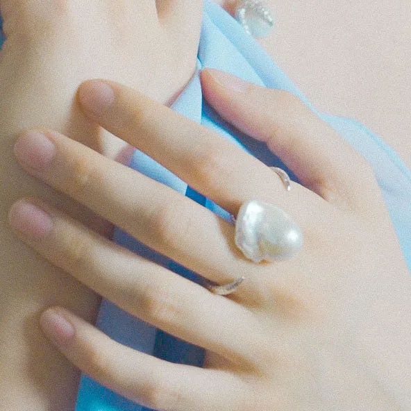 Lorella Tamberi Artemis Double Talon bague perle baroque