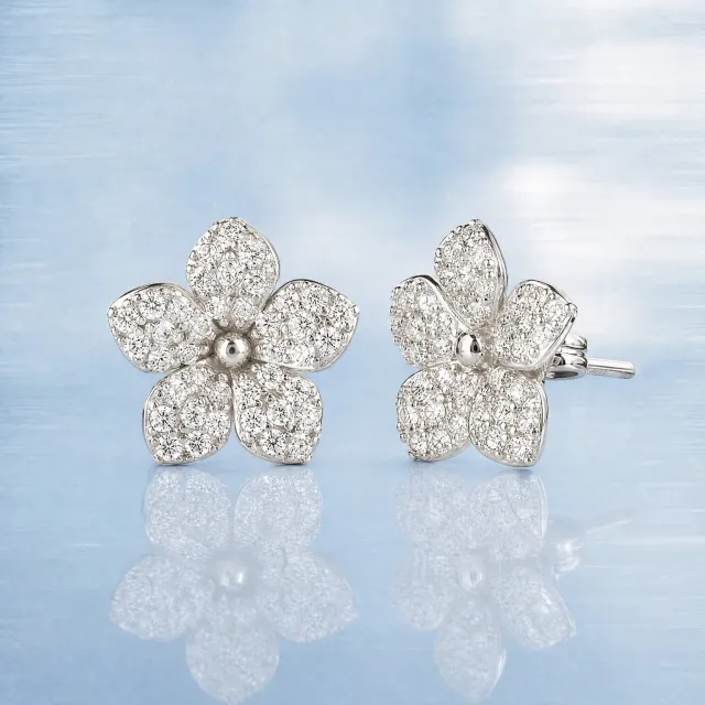 ULTIMA EDIZIONE fleur pavé boucles puces