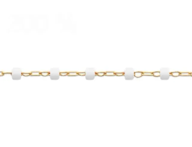Oriana France bracelet perles miyuki blanches plaqué or