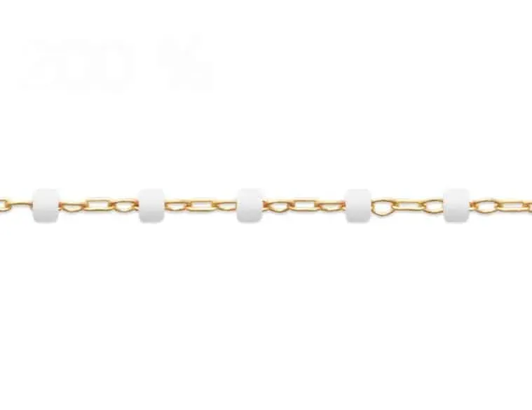 Oriana France bracelet perles miyuki blanches plaqué or