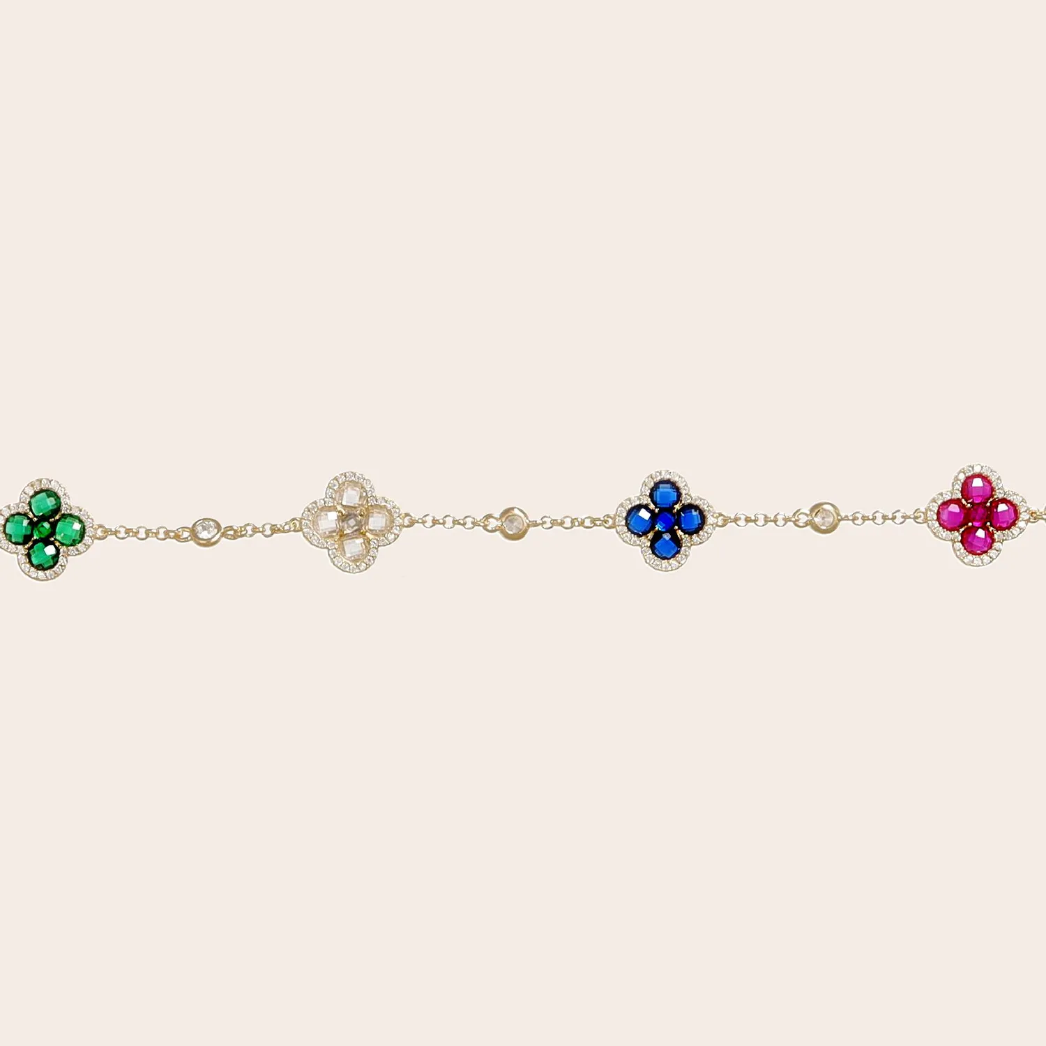Ultima Edizione Fleurs bracelet zircons colorés