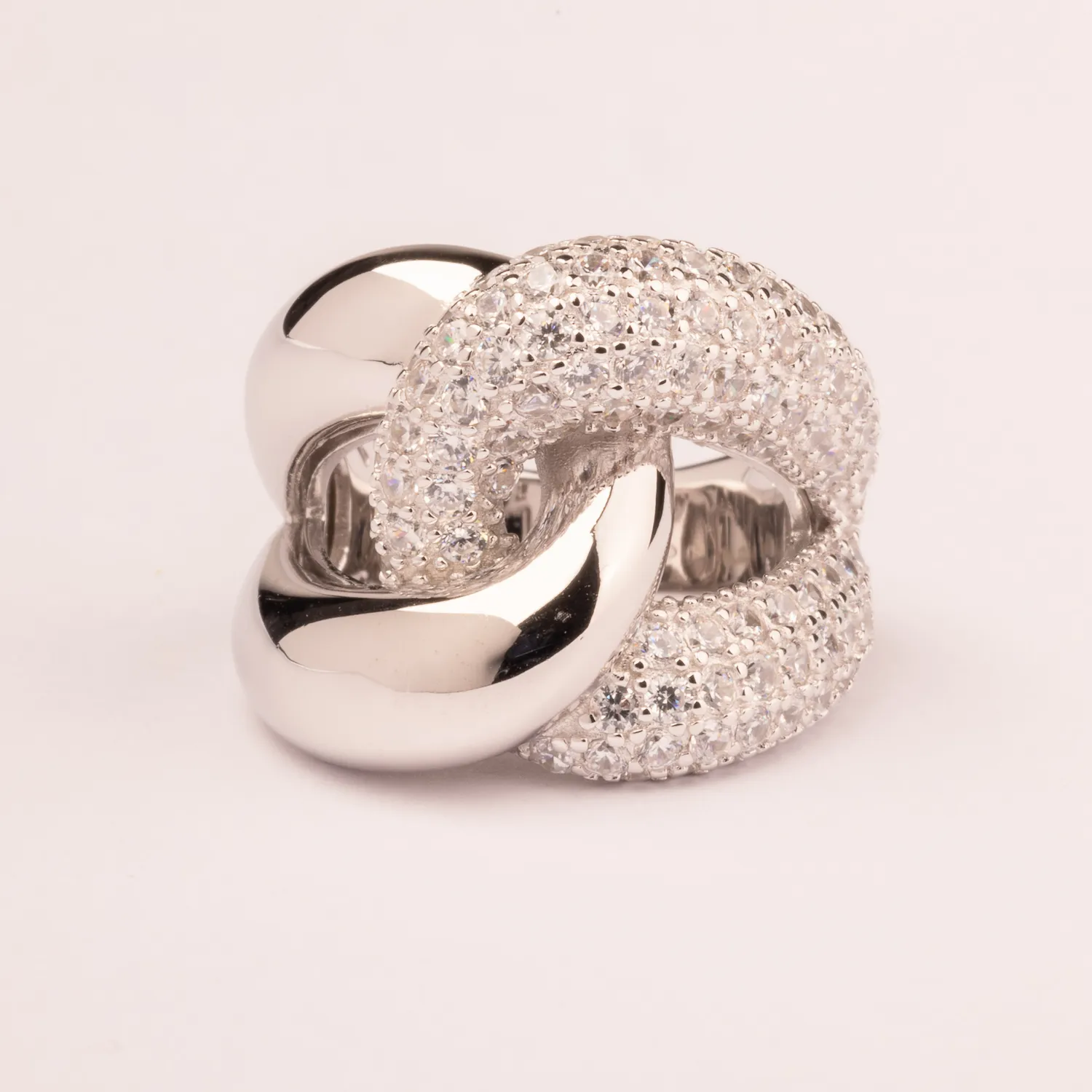 ULTIMA EDIZIONE Nodo bague nœud zircons éclat blanc