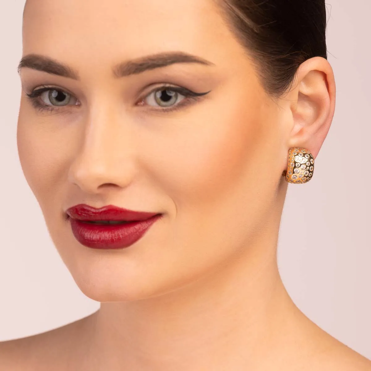 Ultima Edizione Bubbles zircons boucles d’oreilles blanches