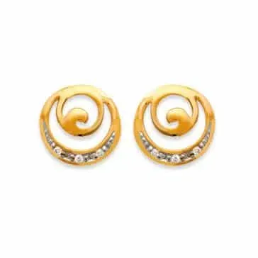Oriana France boucles tourbillon plaqué or zircon