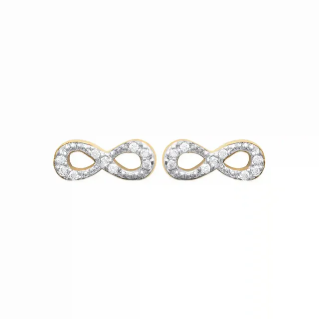 Oriana France puces infini plaqué or diamants synthétiques