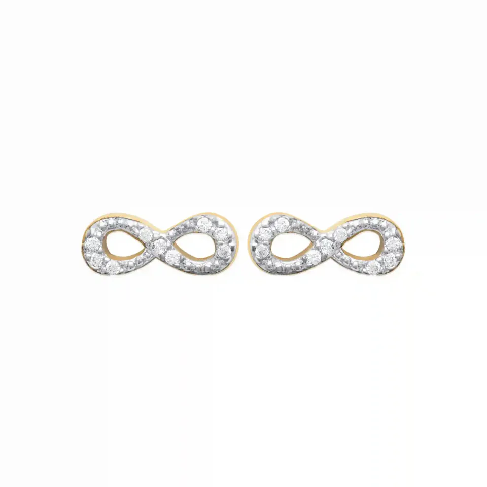 Oriana France puces infini plaqué or diamants synthétiques