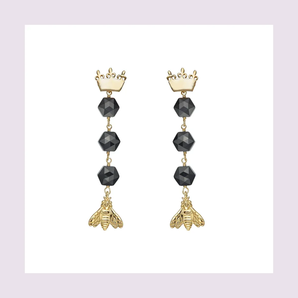 Lorella Tamberi Canal Bee Queen boucles grenat noir doré