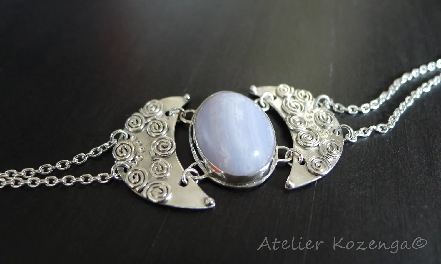 L'Atelier Kozenga Indi bracelet argent calcédoine