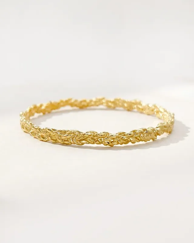 Elise Tsikis Rosa medium bracelet jonc torsadé doré