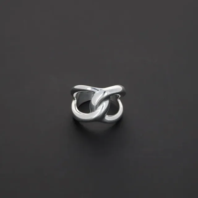 Secret de Cuir N°1101 bague entrelacée plaqué argent
